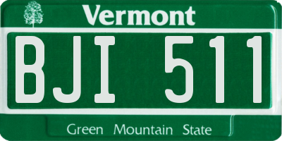 VT license plate BJI511