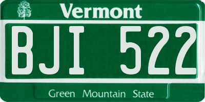 VT license plate BJI522