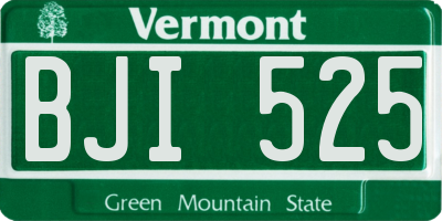 VT license plate BJI525