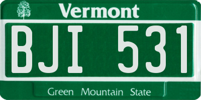 VT license plate BJI531