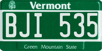 VT license plate BJI535