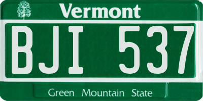 VT license plate BJI537