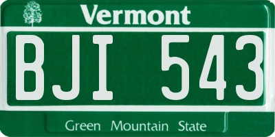 VT license plate BJI543