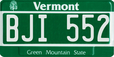 VT license plate BJI552