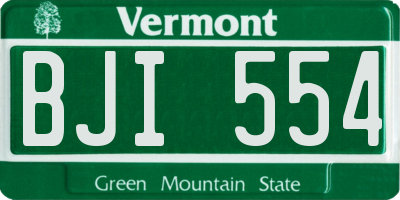 VT license plate BJI554
