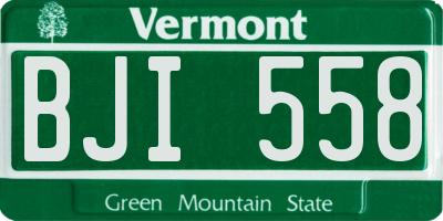VT license plate BJI558