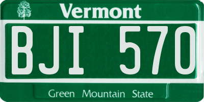 VT license plate BJI570