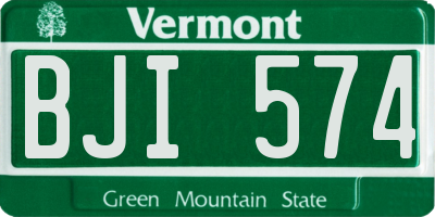 VT license plate BJI574