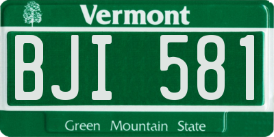 VT license plate BJI581