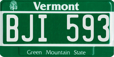 VT license plate BJI593