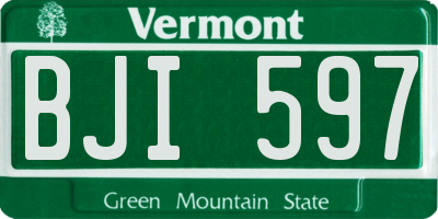 VT license plate BJI597