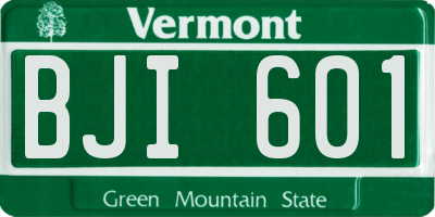 VT license plate BJI601
