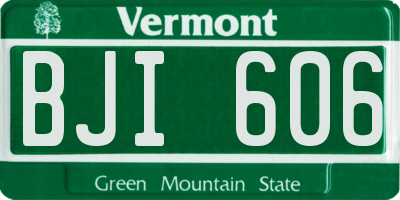 VT license plate BJI606