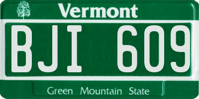 VT license plate BJI609
