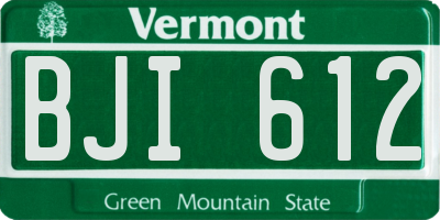 VT license plate BJI612