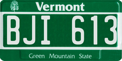 VT license plate BJI613