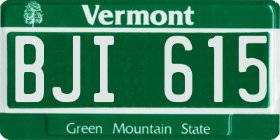 VT license plate BJI615