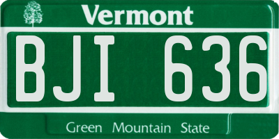 VT license plate BJI636