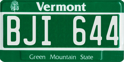 VT license plate BJI644