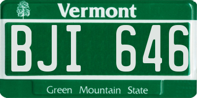 VT license plate BJI646