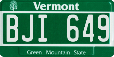 VT license plate BJI649