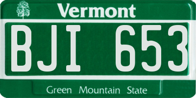 VT license plate BJI653