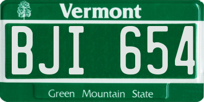 VT license plate BJI654