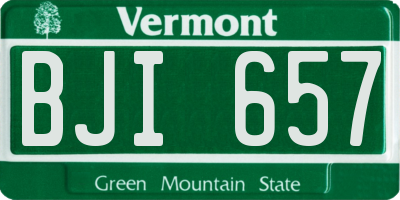 VT license plate BJI657