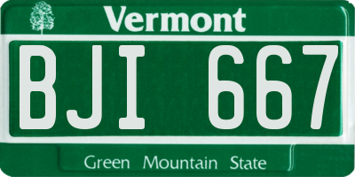 VT license plate BJI667