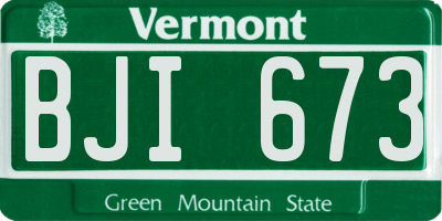 VT license plate BJI673