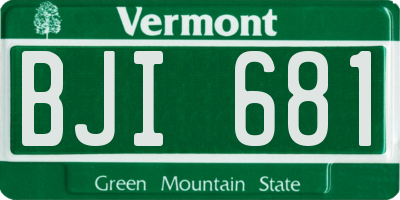VT license plate BJI681
