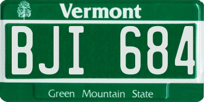 VT license plate BJI684