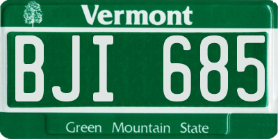 VT license plate BJI685