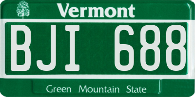 VT license plate BJI688