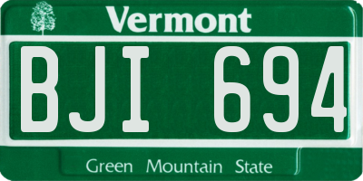 VT license plate BJI694