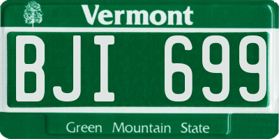 VT license plate BJI699