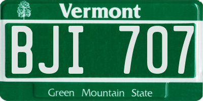 VT license plate BJI707
