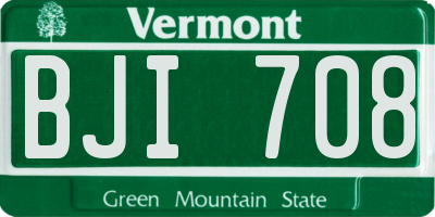 VT license plate BJI708