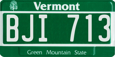 VT license plate BJI713