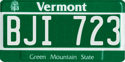 VT license plate BJI723