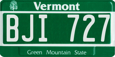VT license plate BJI727