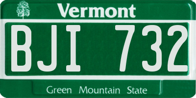 VT license plate BJI732