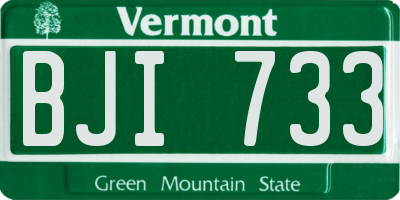 VT license plate BJI733