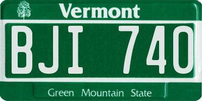 VT license plate BJI740