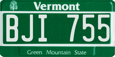 VT license plate BJI755