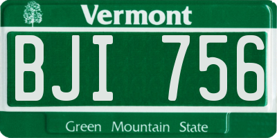 VT license plate BJI756