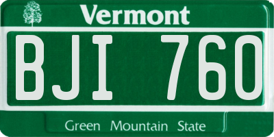 VT license plate BJI760