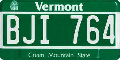 VT license plate BJI764