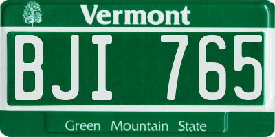 VT license plate BJI765