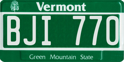 VT license plate BJI770